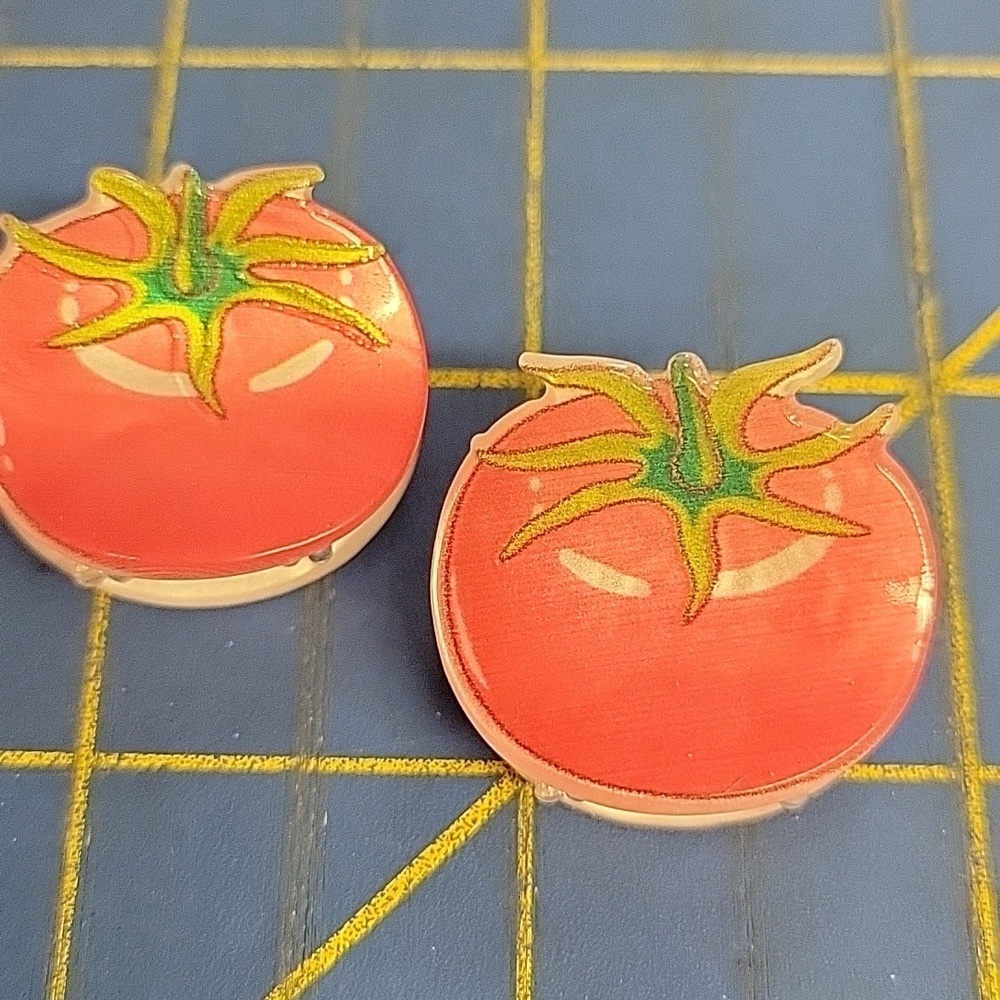 Tomato Hair Claw 1.3"  x 2" Barrettes Set of 2